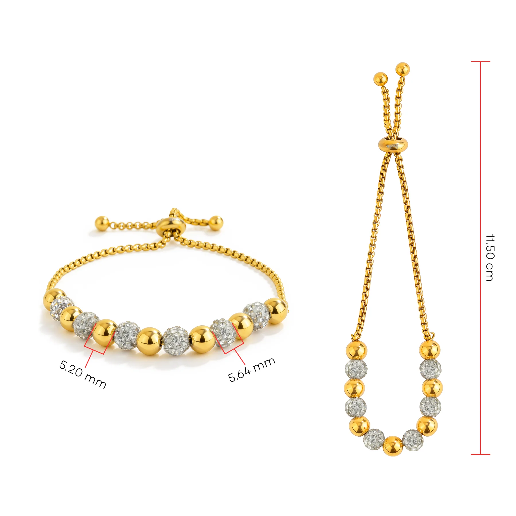 Pulsera Acero Esferas de Luz