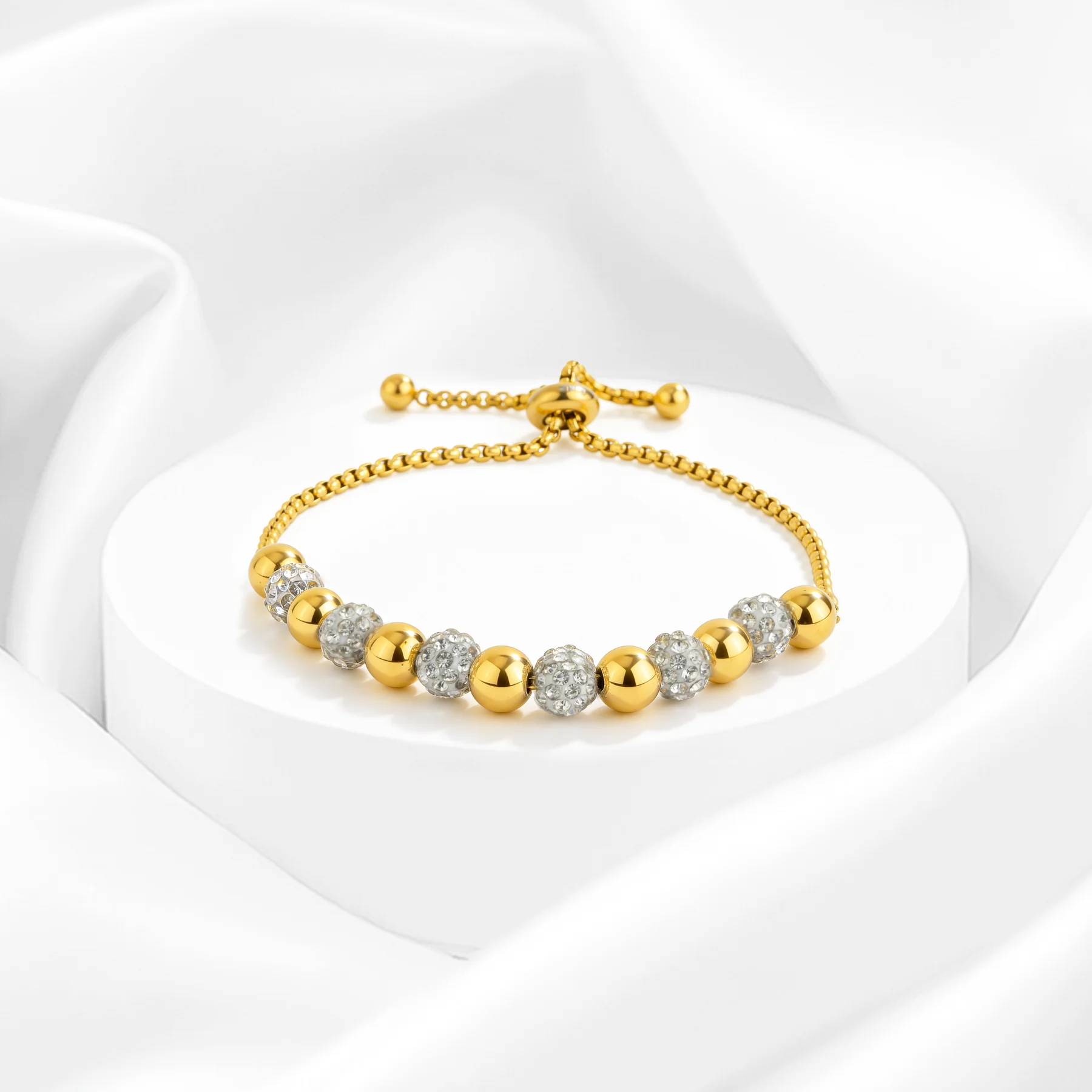 Pulsera Acero Esferas de Luz